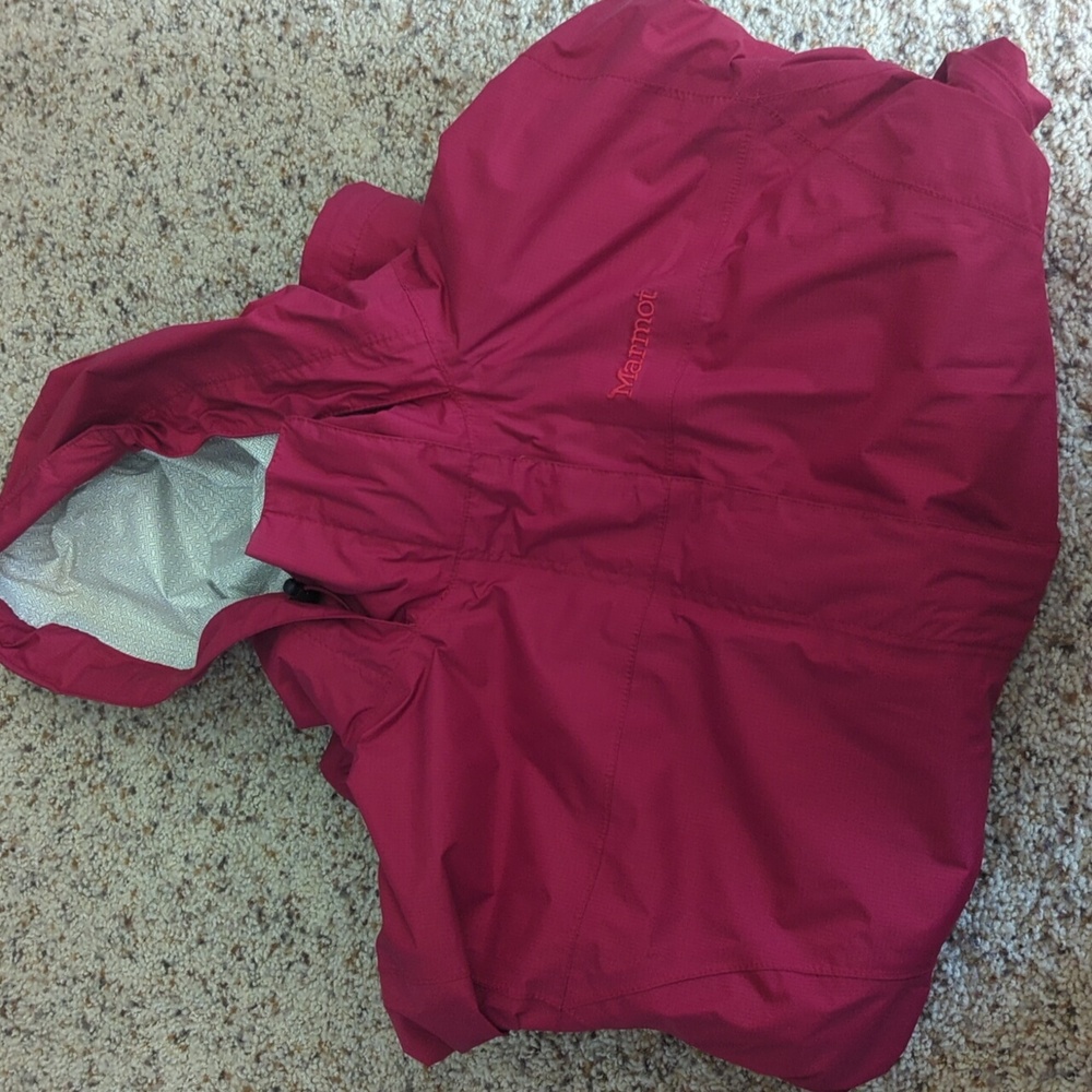 Women's pink Marmot Precip rain jacket